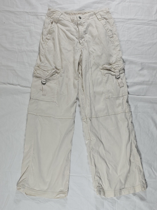 American Eagle Outfitters Pants - American Eagle Outfitters Cream Cargo Pants with Buckle Pockets